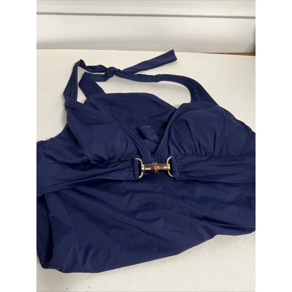 Tommy Bahama One Piece Swimsuit Size 8 Open Back Blue - Picture 8 of 8